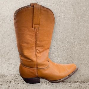 ❄️ 50% off winter Mens custom made tan leather cowboy boots 10